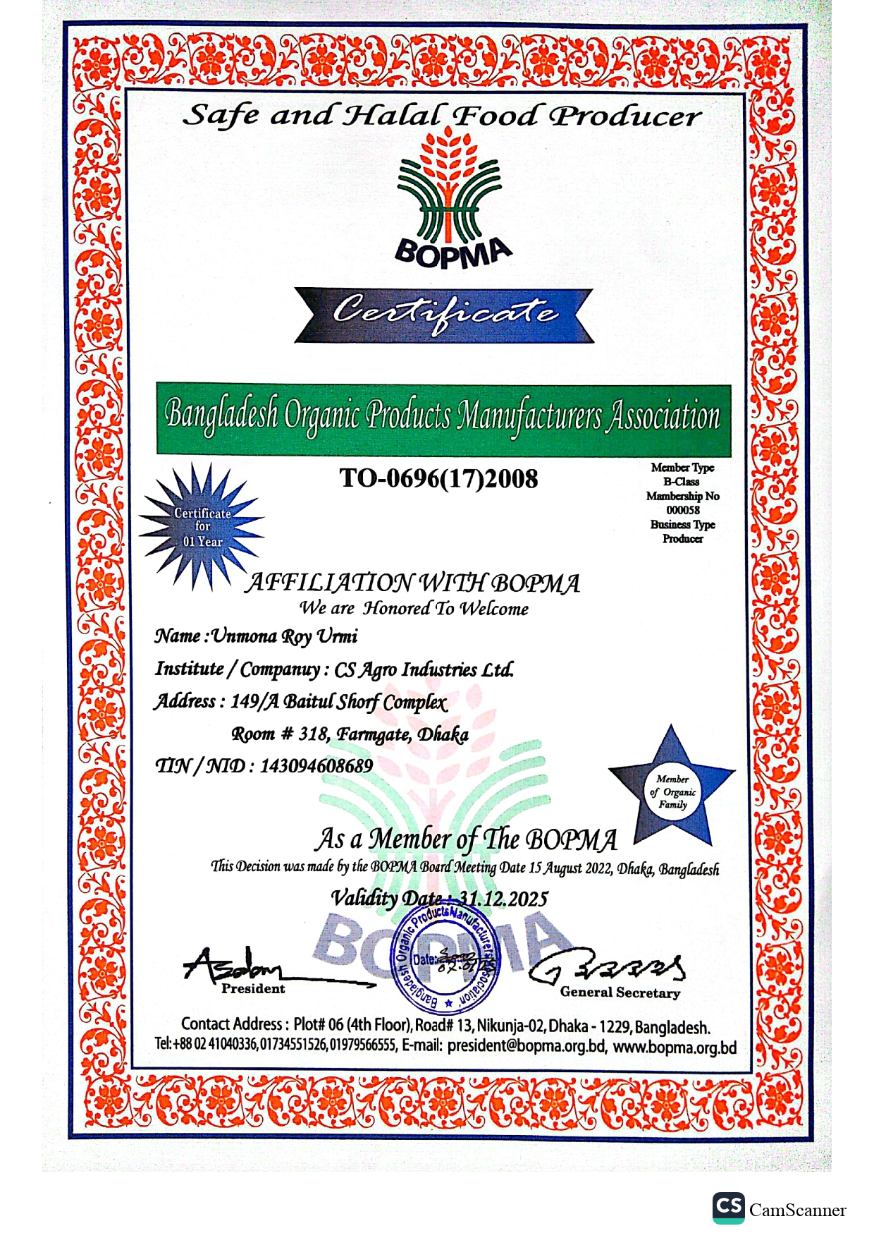 Bangladesh Organic Products Manufacturers Association
